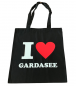 Mobile Preview: Baumwolltasche schwarz "I Love Gardasee"